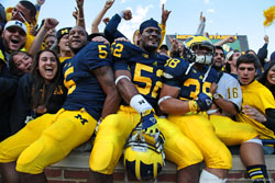 celebration university of michigan football vs. northwestern 2012 at the big house in ann arbor